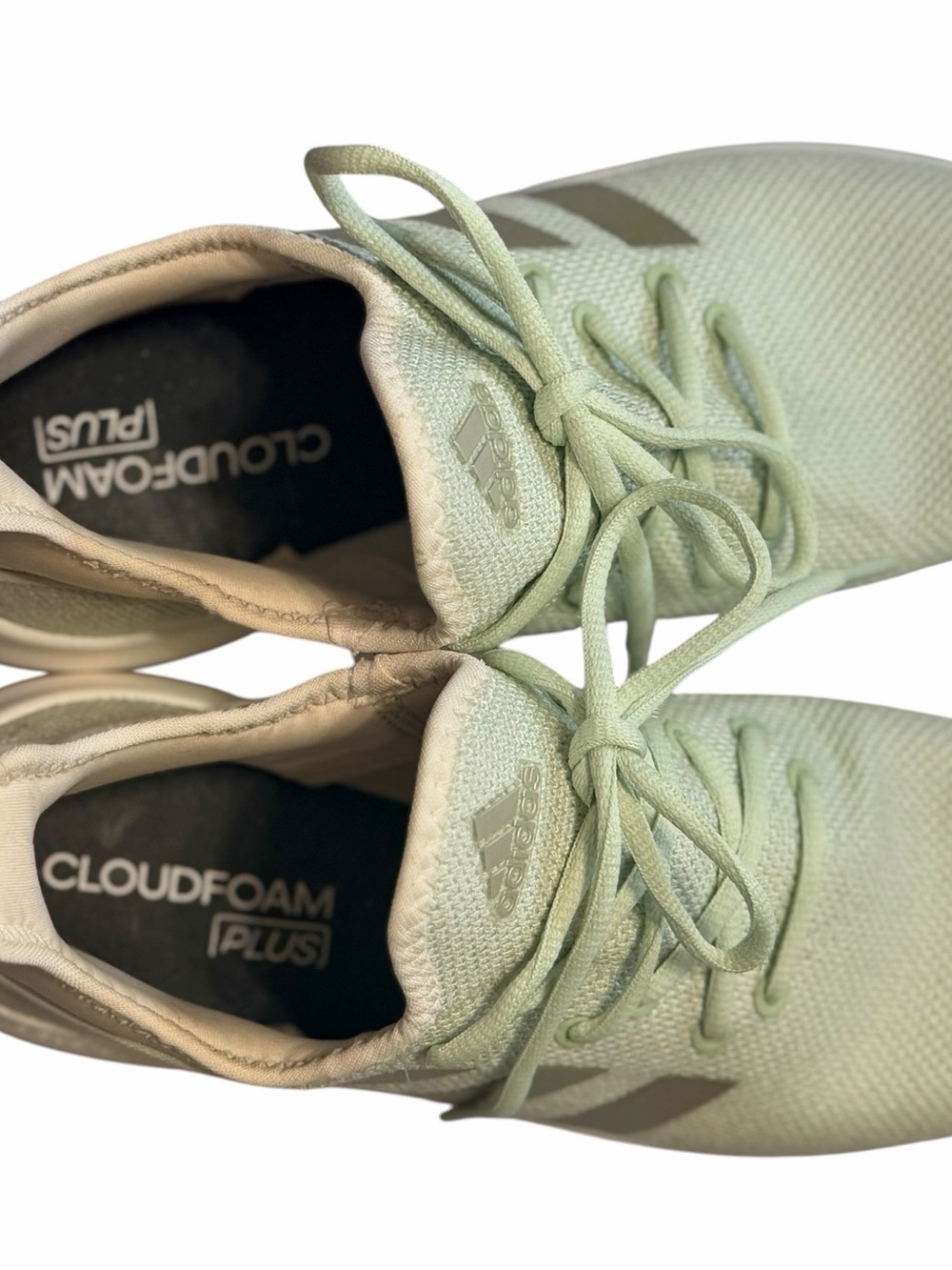 Adidas Cloudfoam Plus Sneakers Women 9 Mint Green Good Mesh Gum Sole F34975 - Picture 5 of 6